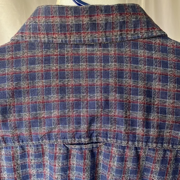 Thread & Cloth Mens S Long Sleeve Button down Shirt Navy Red Grey - Picture 7 of 16